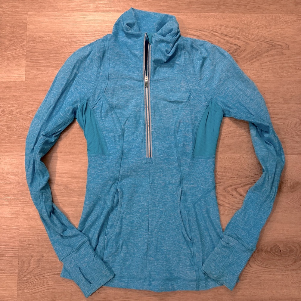 Teal half zip, size 6